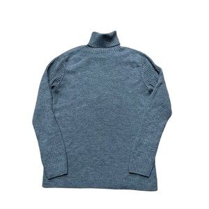 J Crew Womens Soft Merino Wool Turtleneck Sweater Size Medium Gray Lightweight